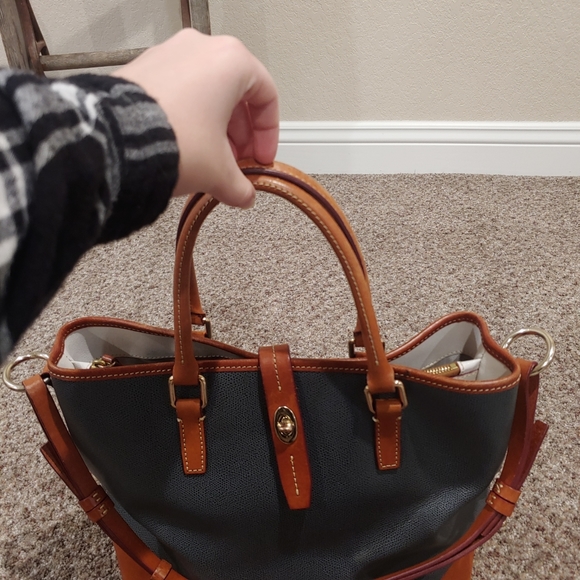 Dooney & Bourke Green & Brown Leather Handbag - Picture 5 of 12